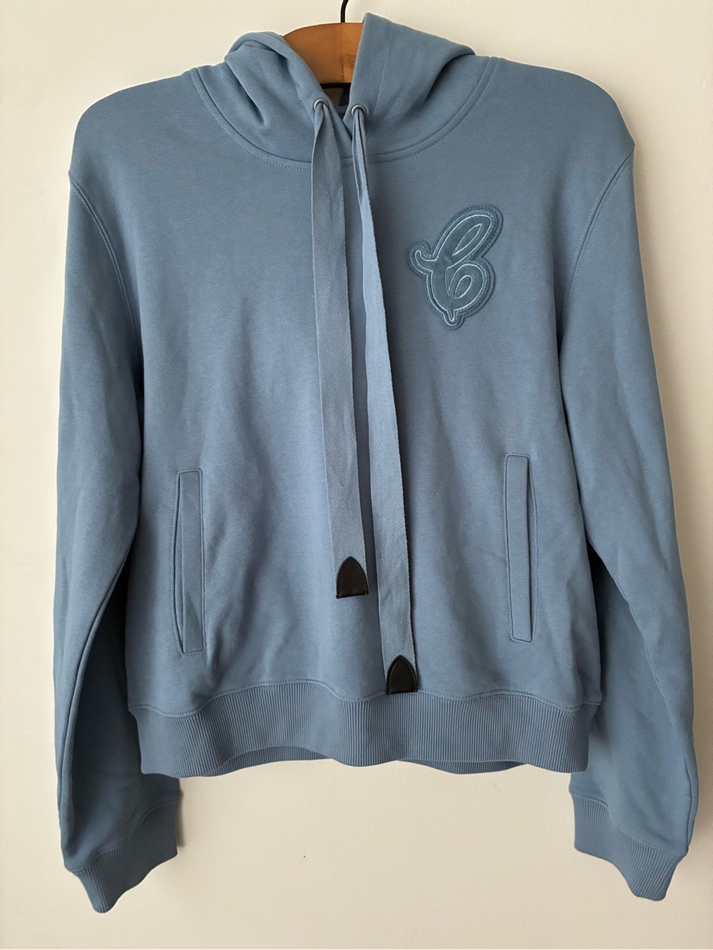 COACH Sweatshirt Women’s Large Blue Hoodie with Patch